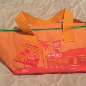 NWT Trader Joe’s mini insulated bag. Fun summer orange